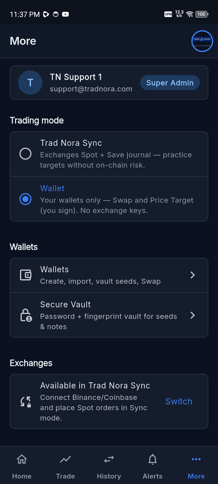 App screenshot (dark)